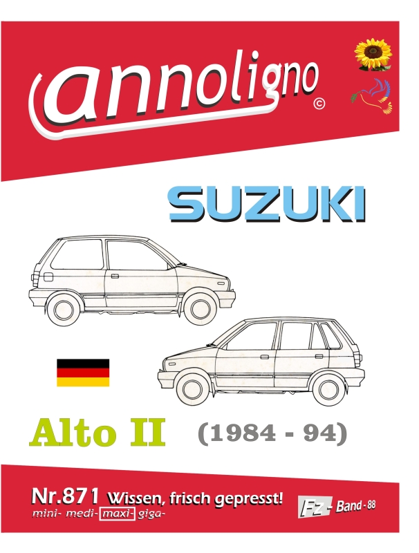 Suzuki PKW Alto II (1984-1994 SB 308)  Bild-Bedienungsanleitung & Wartungsanweisungen - annoligno 871